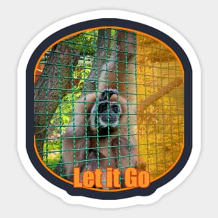 Caged animals Freedom Monkey Sticker